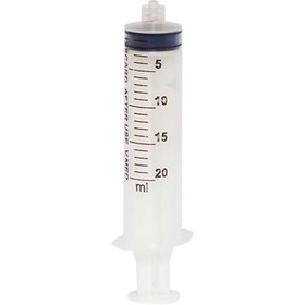 تصویر سرنگ ۲۰ سی سی پیستون دار لوئرلاک وی مد V-med luerlock syringe With Piston 20cc