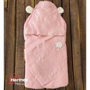 تصویر پتو قنداق نوزاد رنگ صورتی 