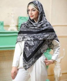 تصویر روسری نخی طوسی کد C24234 