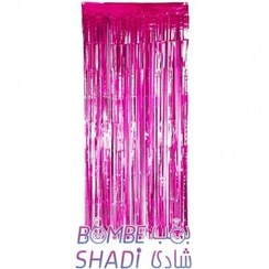 تصویر پرده تزئینی متالایز سرخابی 