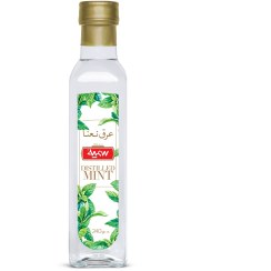 تصویر عرق " نعناع " سمیه - ( بطری شیشه ای ) پاستوریزه، تهیه شده به روش تقطیر با بخار آب ( 240 میلی لیتر ) 