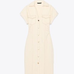 تصویر لباس میدی زنانه زارا MIDI DRESS WITH RUCHED WAIST 