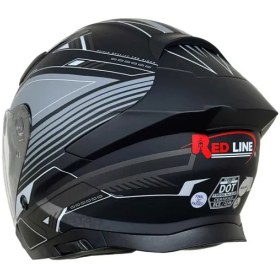 تصویر کلاه کاسکت بدون فک ردلاین مدل MATT-BLACK-Grey-prelude 965-6 