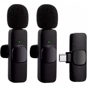 تصویر ست میکروفن یقه ای بیسیم مدل K9 Dual Lightning K9 Dual Lightning microphone