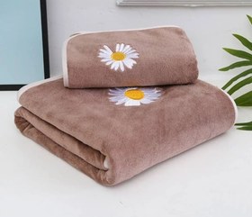 تصویر ست حوله استخری و حوله دستی بابونه Twin towel