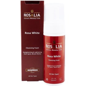 تصویر فوم پاک کننده و روشن کننده پوست رزالیا مدل Rosa White 