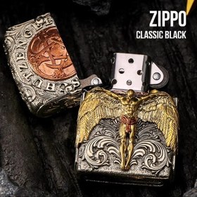 تصویر فندک زیپو کاستوم،طرح فرشته محافظ zippo 