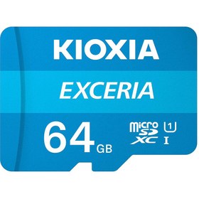 تصویر کارت حافظه microSDHC کیوکسیا مدل EXCERIA کلاس 10 استاندارد UHS-I U1 سرعت 100MBps ظرفیت 64 گیگابایت با آداپتور SD ا KIOXIA Exceria microSD memory card C10 U1 class with SD Adapter 64GB KIOXIA Exceria microSD memory card C10 U1 class with SD Adapter 64GB