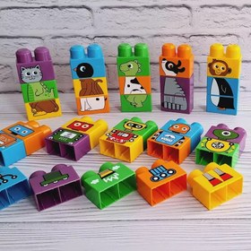 تصویر بازی فکری بافرزندان آجره جورواجورچین حیوانات 