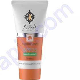 تصویر کرم ضد آفتاب SPF 25 بی رنگ آدرا 50 میلی لیتر 