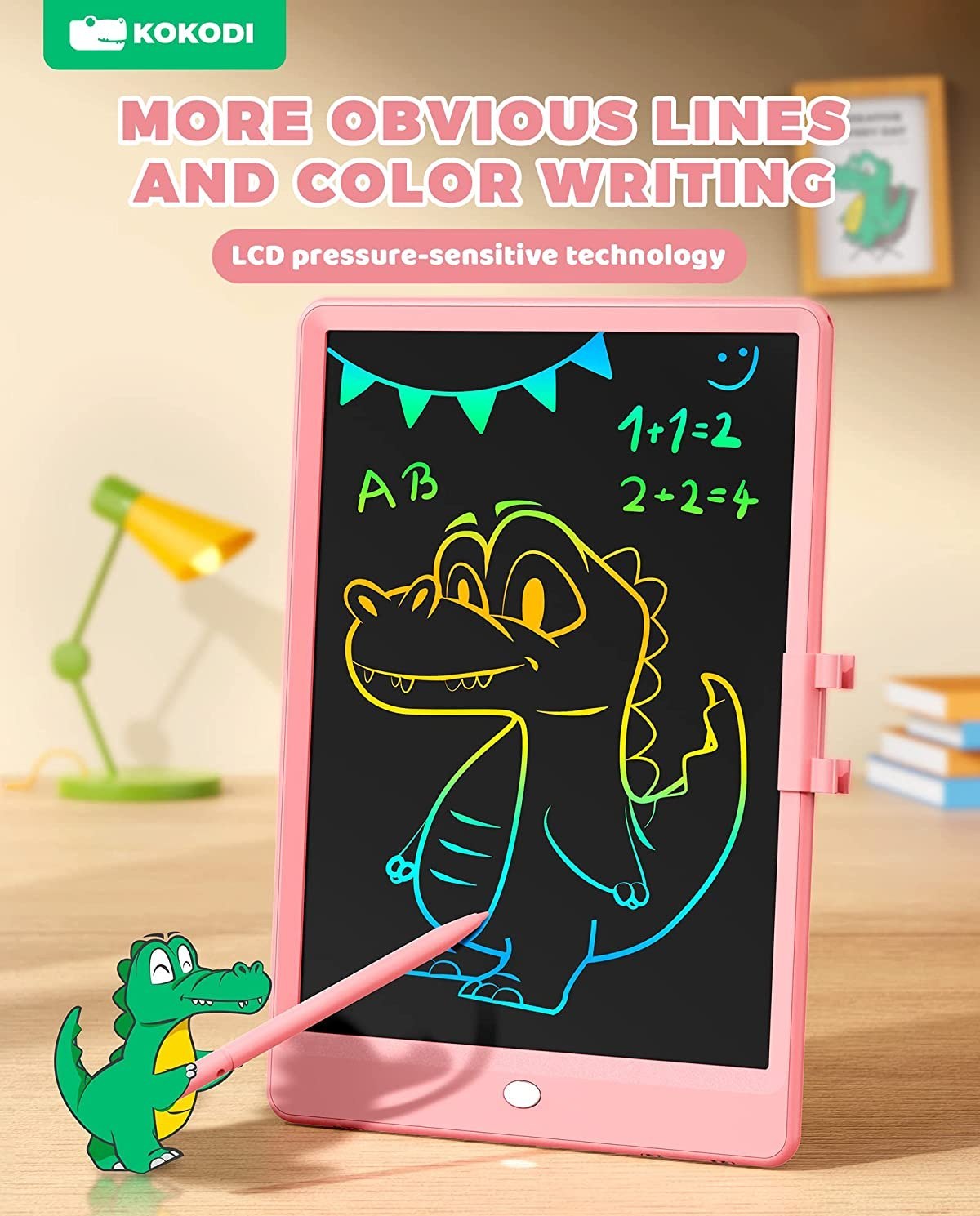 KOKODI LCD Writing Tablet, 10 Inch Colorful Toddler Doodle Board