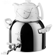 تصویر ست کتری و قوری پلان مدل 5180 ظرفیت ۴ لیتر با قوری چینی 