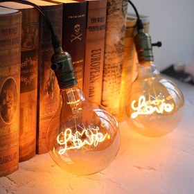 تصویر لامپ ادیسونی فیلامنتی Filament G125-RDS-LOVE E27 4W Filament G125-RDS-LOVE Edison Bulb Lamp E27 4W