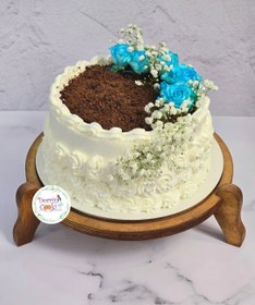 تصویر کیک تولد رز آبی 