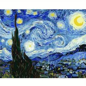 تصویر نقاشی با اعداد طرح شب های پرستاره سایز ۴۰ در ۵۰ 