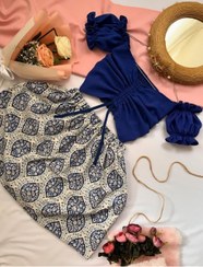 تصویر کاستوم دو تیکه قرمز گلدار 