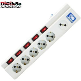 تصویر چند خانه فیوز دار 1+5 با کابل PART ELECTRIC Power Strip