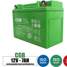 تصویر باتری شارژی 12 ولت 7 آمپر موتوری CGB مدل CB1270 Rechargeable battery 12 volt 7 Amps Motorcycle CGB model CB1270