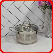تصویر قابلمه استیل سایز 14 نیچی Nichi Stainless steel pot size 14