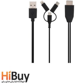 تصویر کابل تبدیل USB-C / MicroUSB / لایتنینگ به USB / HDMI مدل 4in1 HDTV طول 2 متر 