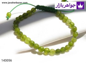 تصویر دستبند سنگ جید تراش دار ظریف و زیبا کد 143056 