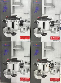 تصویر زودپز دوقلو 7+5 یونیک مدل INP.R.C twin pressure cooker 7+5 unique model inp.r.c