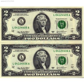 تصویر «جفت 2 دلار کمیاب 2003 ایالات متحده امریکا» 
