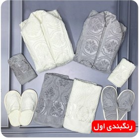 تصویر سرویس حوله دوقلو 12 تیکه نخ ترک 