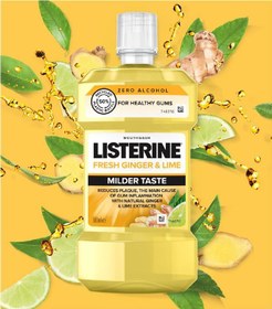 تصویر دهانشوییه Listerine با طعم زنجبیل و لیمو شیرین تازه.500 ML 