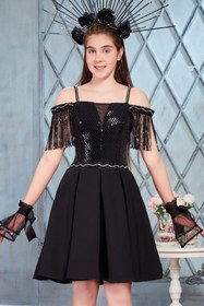 تصویر لباس مجلسی دخترانه با قیمت برند meneviş رنگ مشکی کد ty39581033 