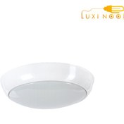 تصویر لامپ سقفی روکار ال ای دی گرد پلاستیکی مدرن ارزان بدنه سفید لامپ‌خور شعاع کد 2612 