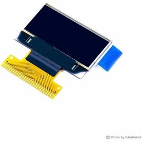 تصویر نمایشگر OLED تک رنگ آبی 0.82 اینچ دارای ارتباط IIC/Parallel و چیپ درایور SSD1306 با کابل فلت 27 پین 