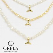 تصویر گردنبند دم وال با مروارید پرورشی 