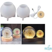 تصویر قالب گوی 8سانت و پایه چوبی چراغدار 