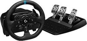 تصویر Logitech G923 Racing Wheel and Pedals ، Trueforce تا 1000 هرتز بازخورد ، طراحی رانندگی پاسخگو ، کنترل راه اندازی کلاچ دوگانه ، پوشش چرخ چرمی واقعی ، برای PS5 ، PS4 ، PC ، Mac - Black Logitech G923 Racing Wheel and Pedals, TRUEFORCE up to 1000 Hz Force Feedback, Responsive Driving Design, Dual Clutch Launch Control, Genuine Leather Wheel Cover, for PS5, PS4, PC, Mac - Black