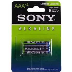 تصویر باتری نیم قلمی آلکالاین سونی مدل LR03 SONY BATTERY ALKALINE AAA model LR03