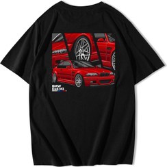 تصویر تی‌شرت اورسایز بی‌ام‌و E46 M3 برای همه جنسیت‌ها برند brz collection Unisex Oversize BMW E46 M3 T-Shirt