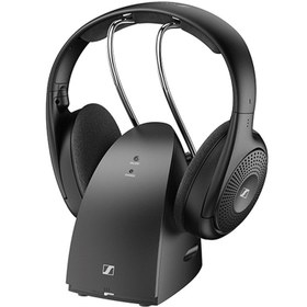 تصویر هدفون بی‌سیم Sennheiser RS ​​120-W برای گوش دادن به تلویزیون شفاف با 3 حالت صدا، طراحی سبک، کنترل آسان صدا، برد 60 متر و ترکیب فرستنده/شارژر راحت - مشکی Sennheiser RS 120-W On-Ear Wireless Headphones for Crystal-Clear TV Listening with 3 Sound Modes, Lightweight Design, Easy Volume Control, 60 m Range and Convenient Transmitter/Charger Combo - Black