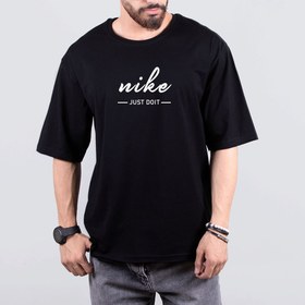 تصویر تیشرت قواره دار مشکی مردانه و دخترانه اسپرت جدید مارک NIKE Lash black t-shirt for men and boys