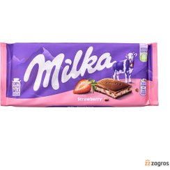 تصویر شکلات تابلت میلکا با مغز توت فرنگی (100 گرم) milka شکلات و فرآورده های کاکائویی میلکا 100