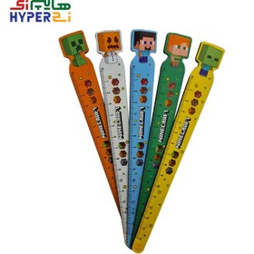 تصویر خط کش چوبی 15 سانتی ماینکرافت 