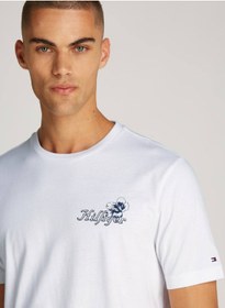 تصویر تی‌شرت تابستانی مردانه - چاپی، پنبه‌ای، سفید برند Tommy Hilfiger Men's Summer Print T-shirt - Cotton, White