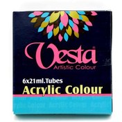 تصویر رنگ اکریلیک 6 رنگ وستا ا Vesta Acrylic paint 6 Colors ا Vesta Vesta