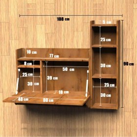 تصویر میز تحریر دیواری کتابخانه دار WD80 Folding wall desk WD80