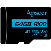 تصویر کارت حافظه اپیسر 64 گیگابایت مدل Apacer microSDXC SDHC UHS - I U3 V30 