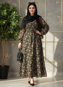 تصویر پیراهن زنانه حریر طرح پلنگی وارداتی Palangi