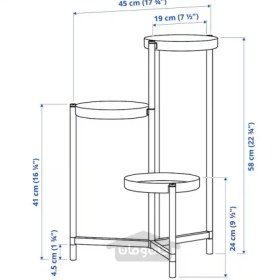 تصویر پایه گلدان خاکستری روشن داخل/خارج ایکیا 58 سانتی متر IKEA OLIVBLAD IKEA OLIVBLAD Plant stand in/outdoor light grey 58 cm