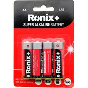 تصویر باتری قلمی پک 4 عددی سوپر آلکلاین (AA) Ronix plus LR6 