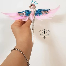 تصویر گلسینه جواهردوزی پرنده بهشتی 