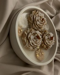 تصویر شمع گل با ورق طلا بدون پایه 